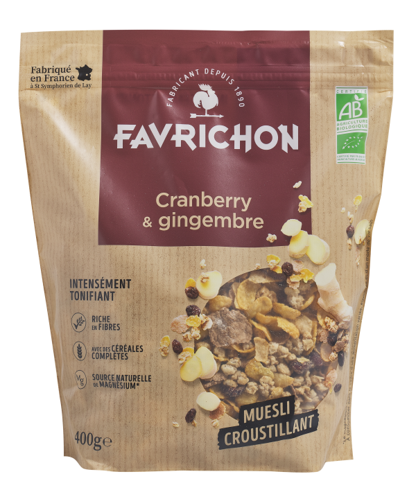 Favrichon Muesli Croustillant Cranberry & Gingembre 400G