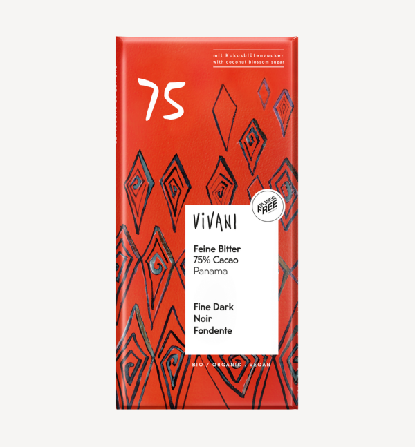 Vivani Chocolat Noir 75% Cacao 80G